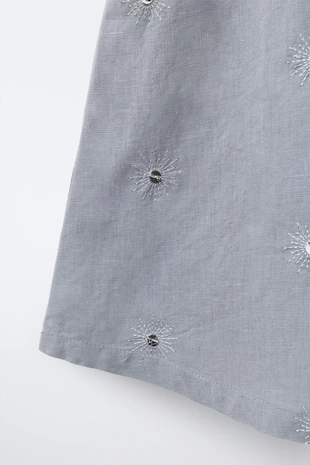 Топ халтер из хлопка и льна с пайетками- Заказать в России