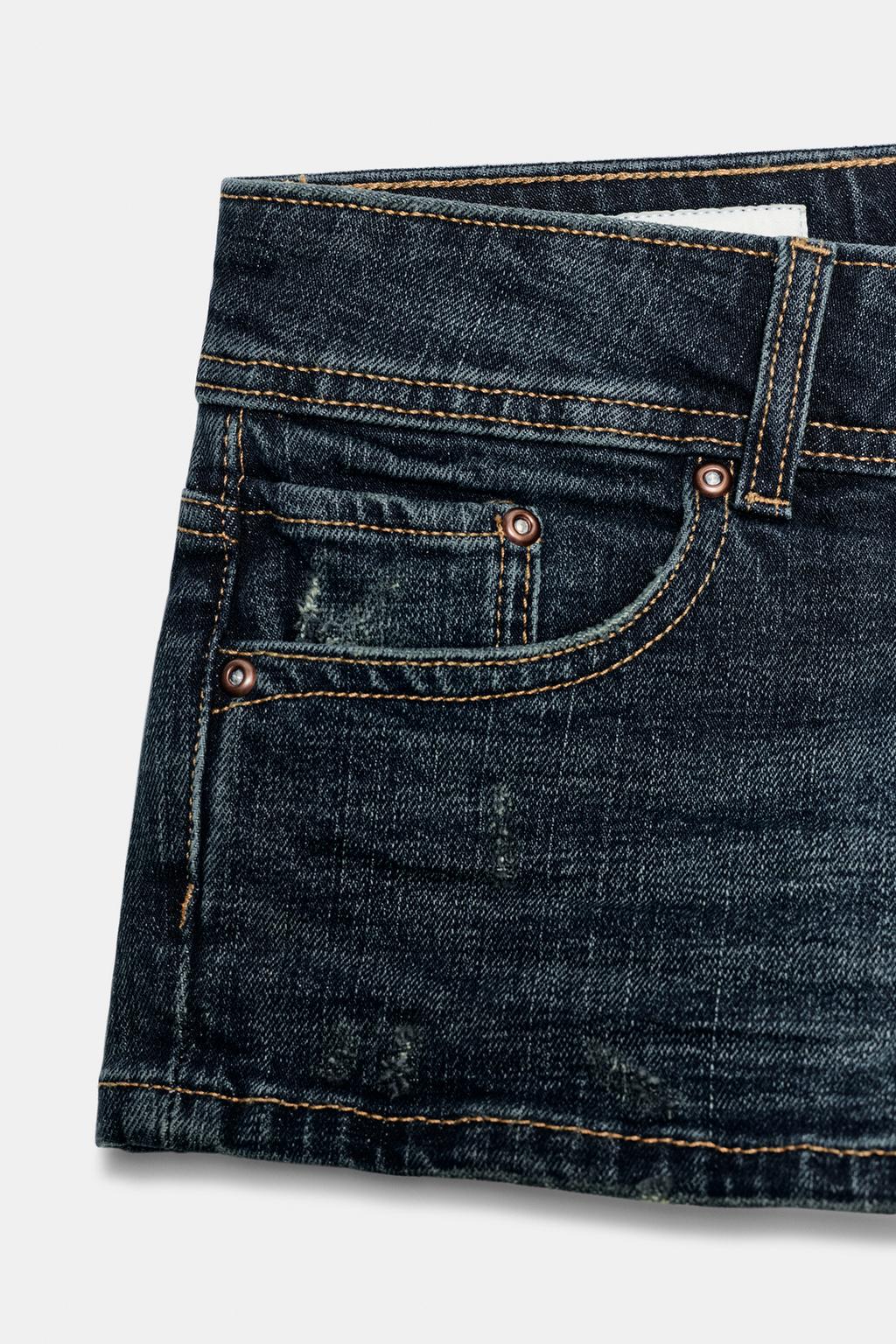 ДЖИНСОВЫЕ МИНИ-ШОРТЫ TRF С НИЗКОЙ ПОСАДКОЙ