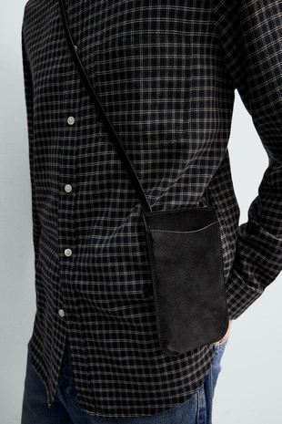 Кожаная сумка через плечо