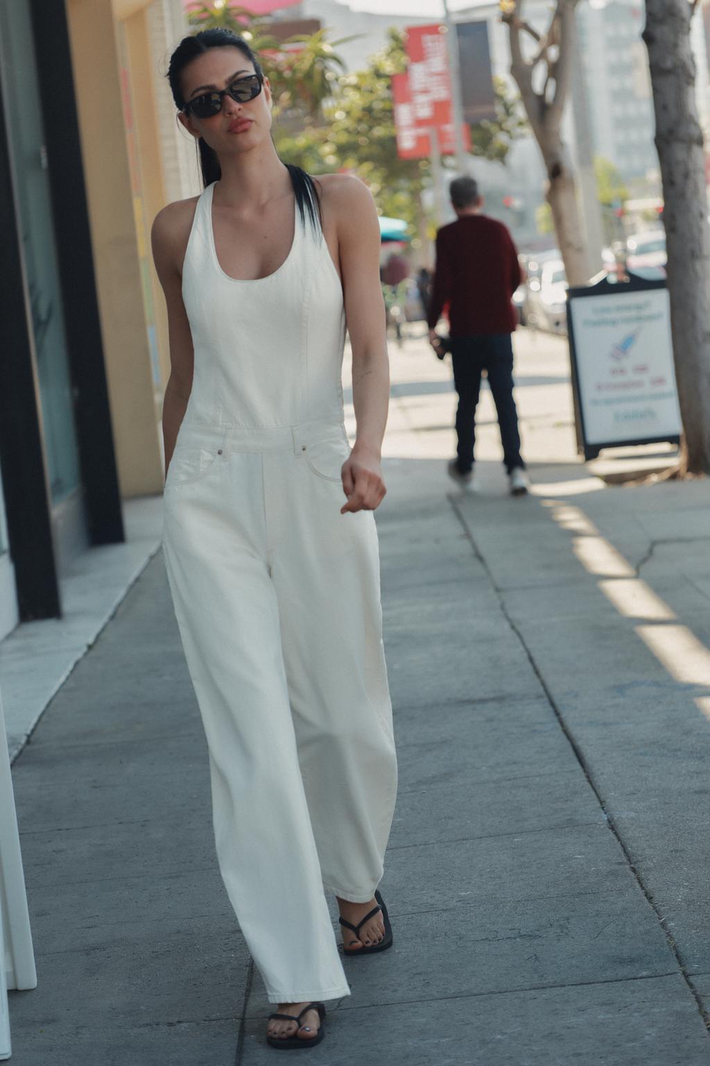 ДЖИНСОВЫЙ КОМБИНЕЗОН TRF НА БРЕТЕЛЯХ