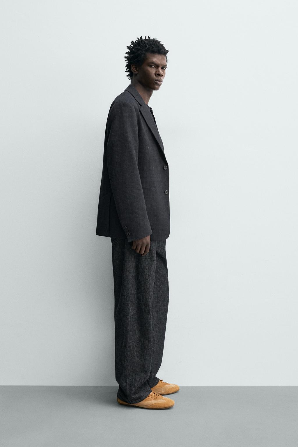 БЛЕЙЗЕР RELAXED FIT ИЗ РЕЛЬЕФНОЙ ТКАНИ