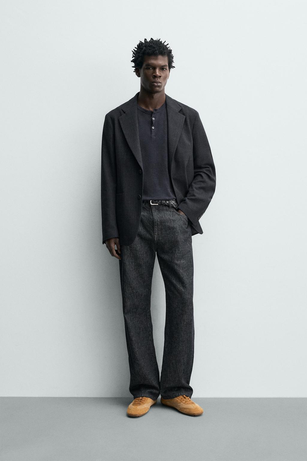 БЛЕЙЗЕР RELAXED FIT ИЗ РЕЛЬЕФНОЙ ТКАНИ