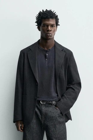 Блейзер Relaxed Fit из рельефной ткани- Заказать в России