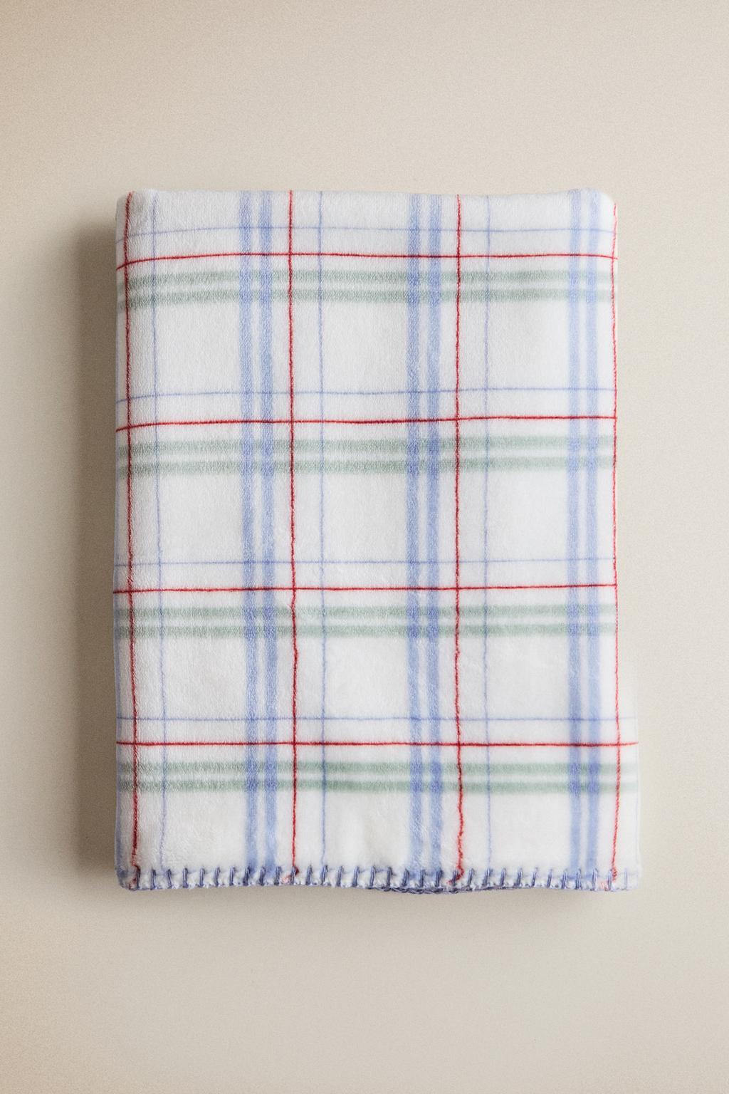 Плед для детей в клетку