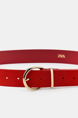 Замшевый ремень со 100% круглой пряжкой- Заказать в России