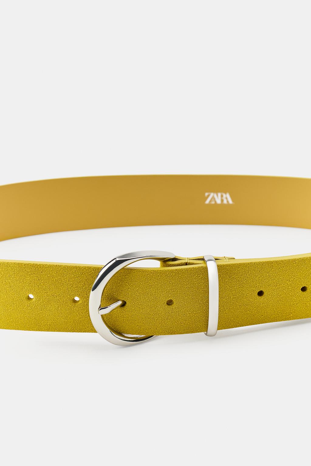 РЕМЕНЬ ИЗ 100% СПИЛКА С КРУГЛОЙ ПРЯЖКОЙ