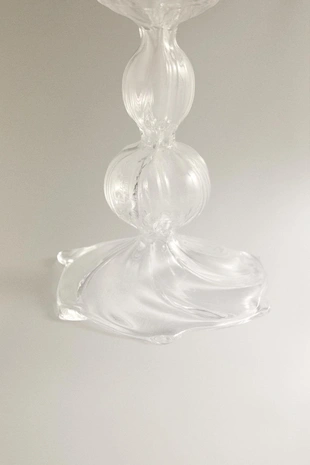 Прозрачный стеклянный подсвечник- Заказать в России