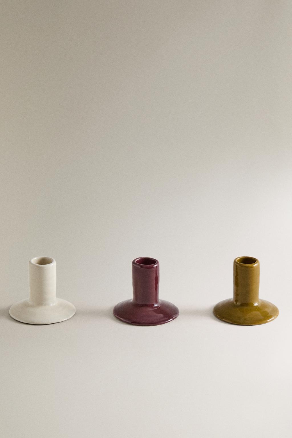 Набор свечных подставок из керамики (набор из 3 шт.)