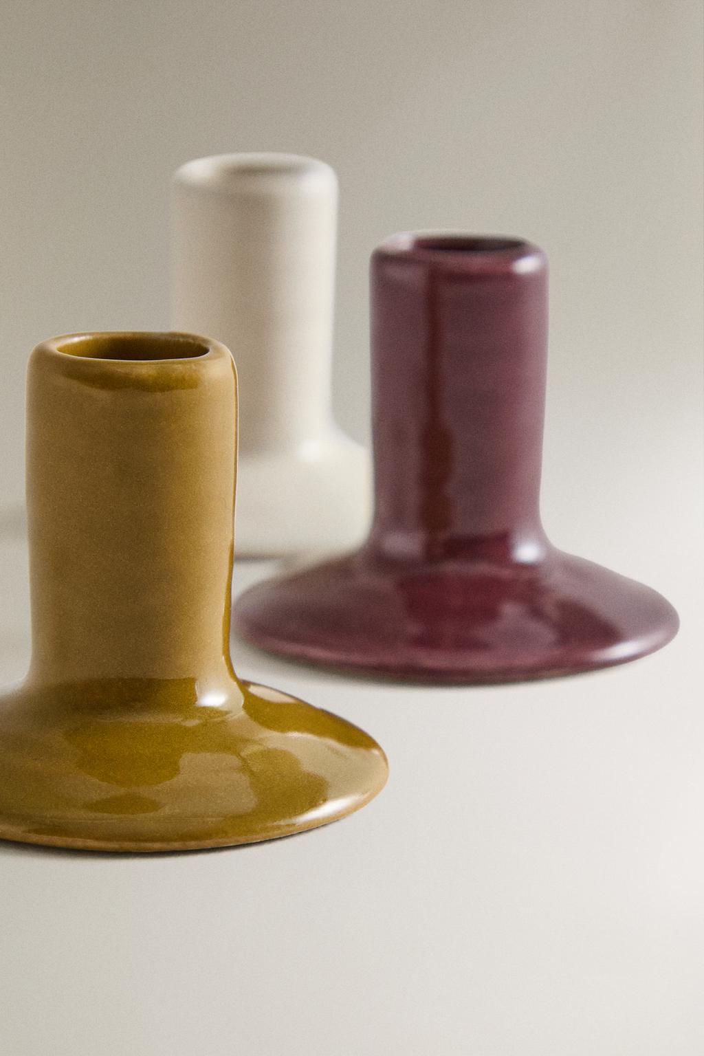 Набор свечных подставок из керамики (набор из 3 шт.)