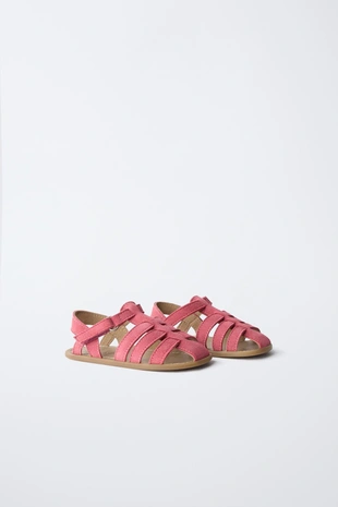 Кожаные босоножки в клетке- Заказать в России