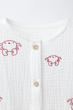 Комбинезон с вышивкой крабов- Заказать в России