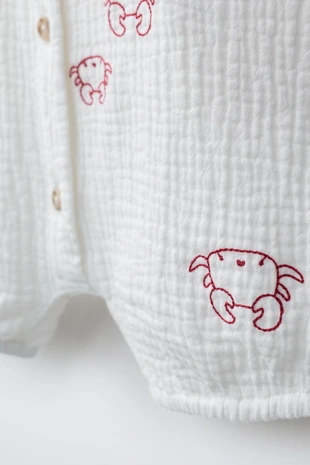 Комбинезон с вышивкой крабов- Заказать в России