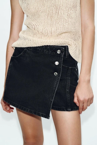 Джинсовые юбка-шорты Z1975 с запахом