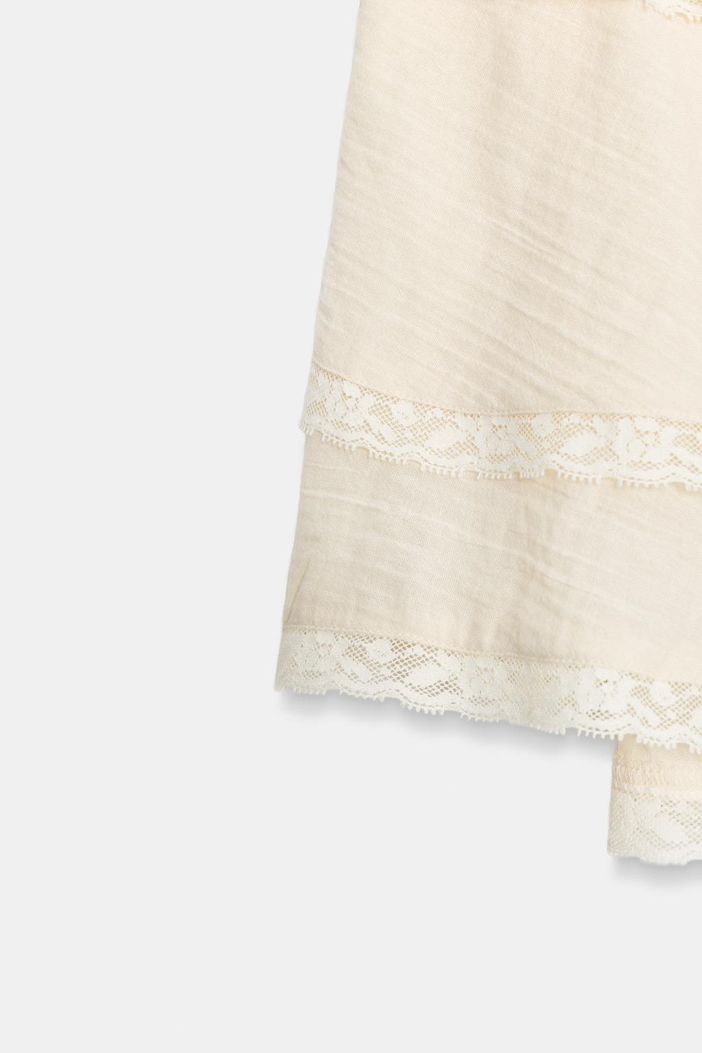 МИНИ-ЮБКА С ВОЛАНАМИ И КРУЖЕВОМ