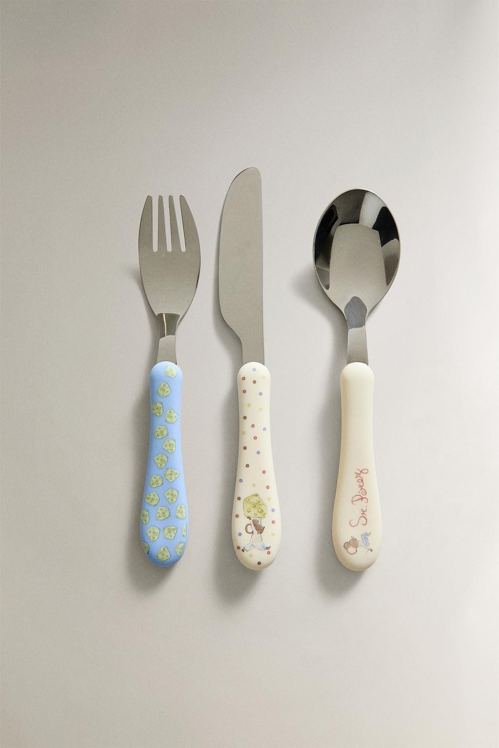 Детский набор столовых приборов для зубной феи из керамики