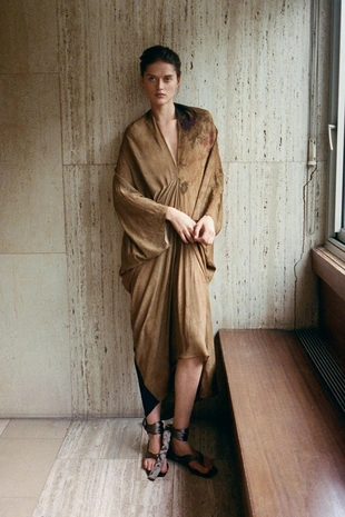 Платье из 100% вискозы с принтом- Заказать в России