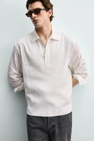 Поло из хлопка и льна- Заказать в России