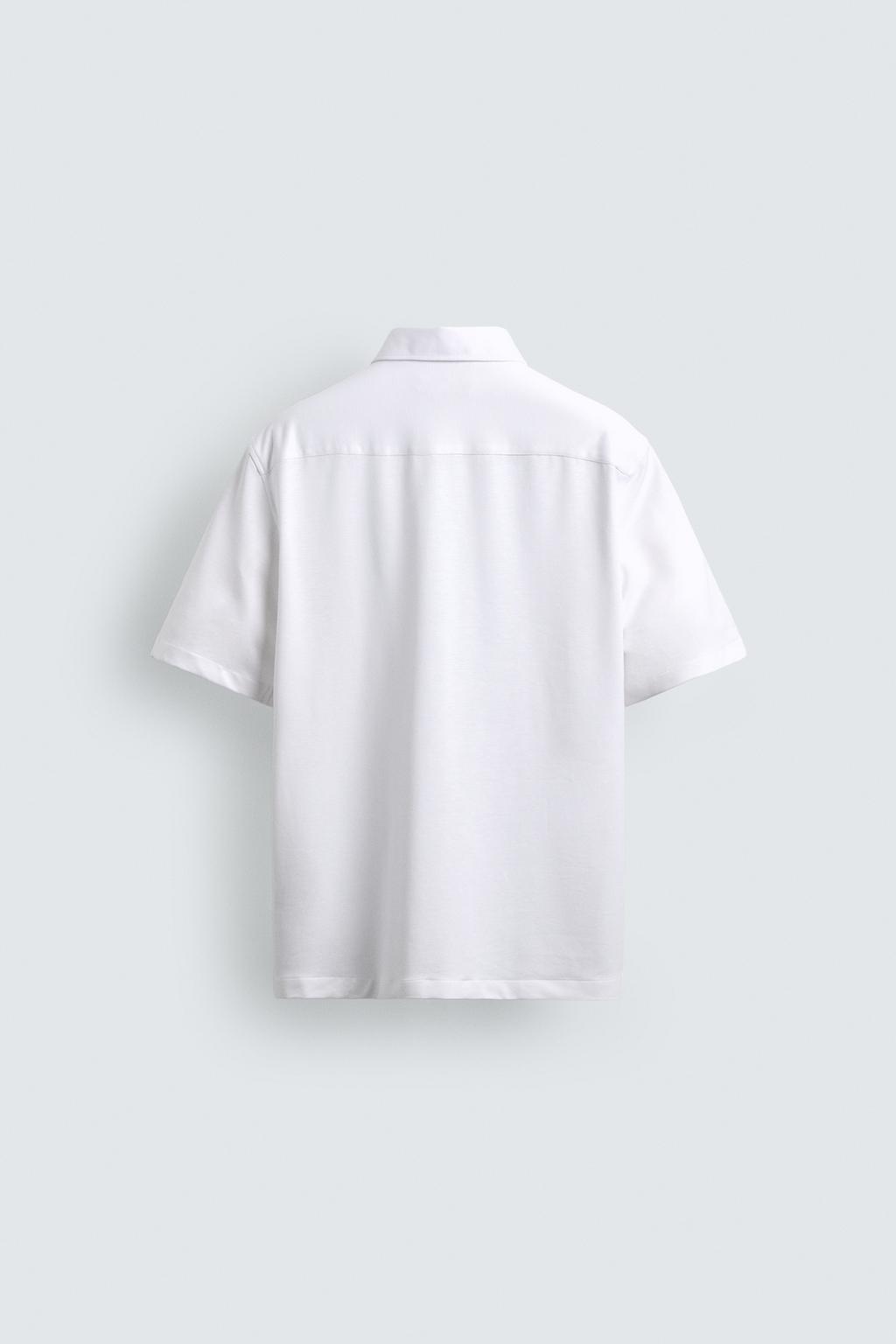 РУБАШКА КЛАССИЧЕСКОГО КРОЯ ИЗ РЕЛЬЕФНОЙ ТКАНИ