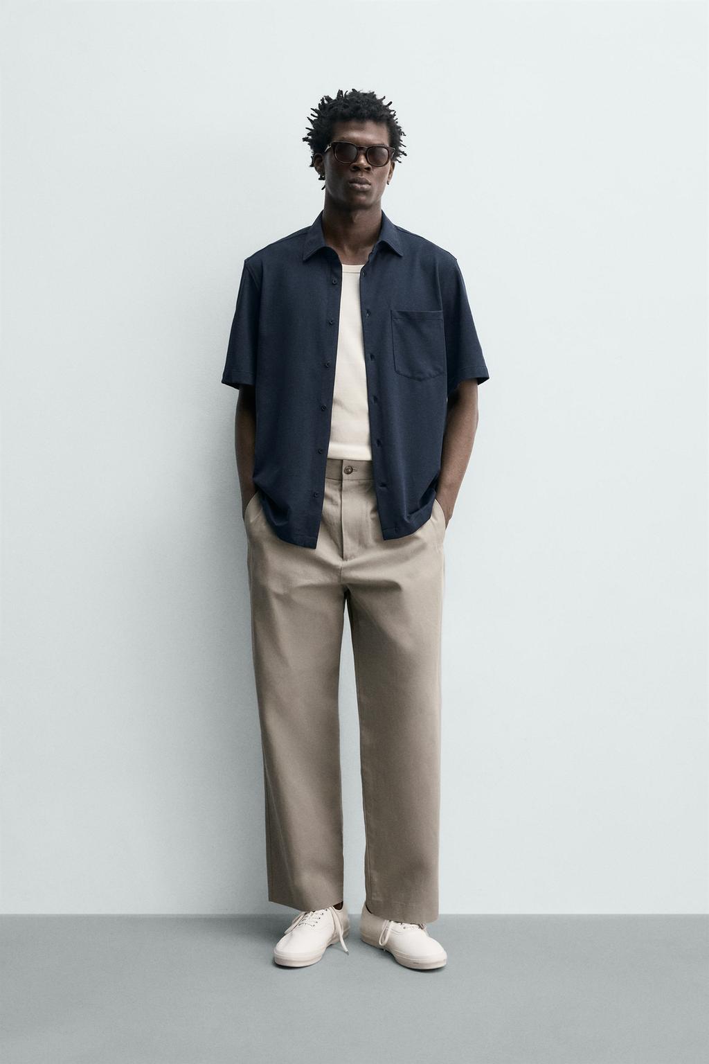 РУБАШКА КЛАССИЧЕСКОГО КРОЯ ИЗ РЕЛЬЕФНОЙ ТКАНИ