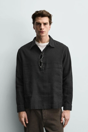 Поло из хлопка и льна