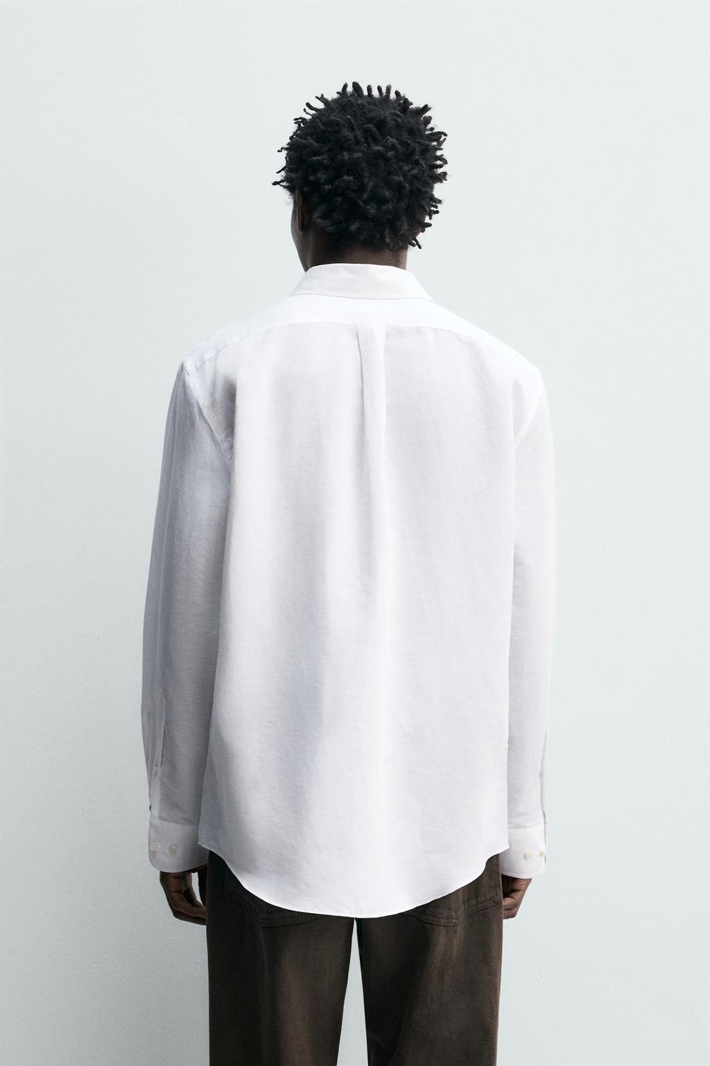 РУБАШКА REGULAR FIT ИЗ ХЛОПКА И ЛЬНА