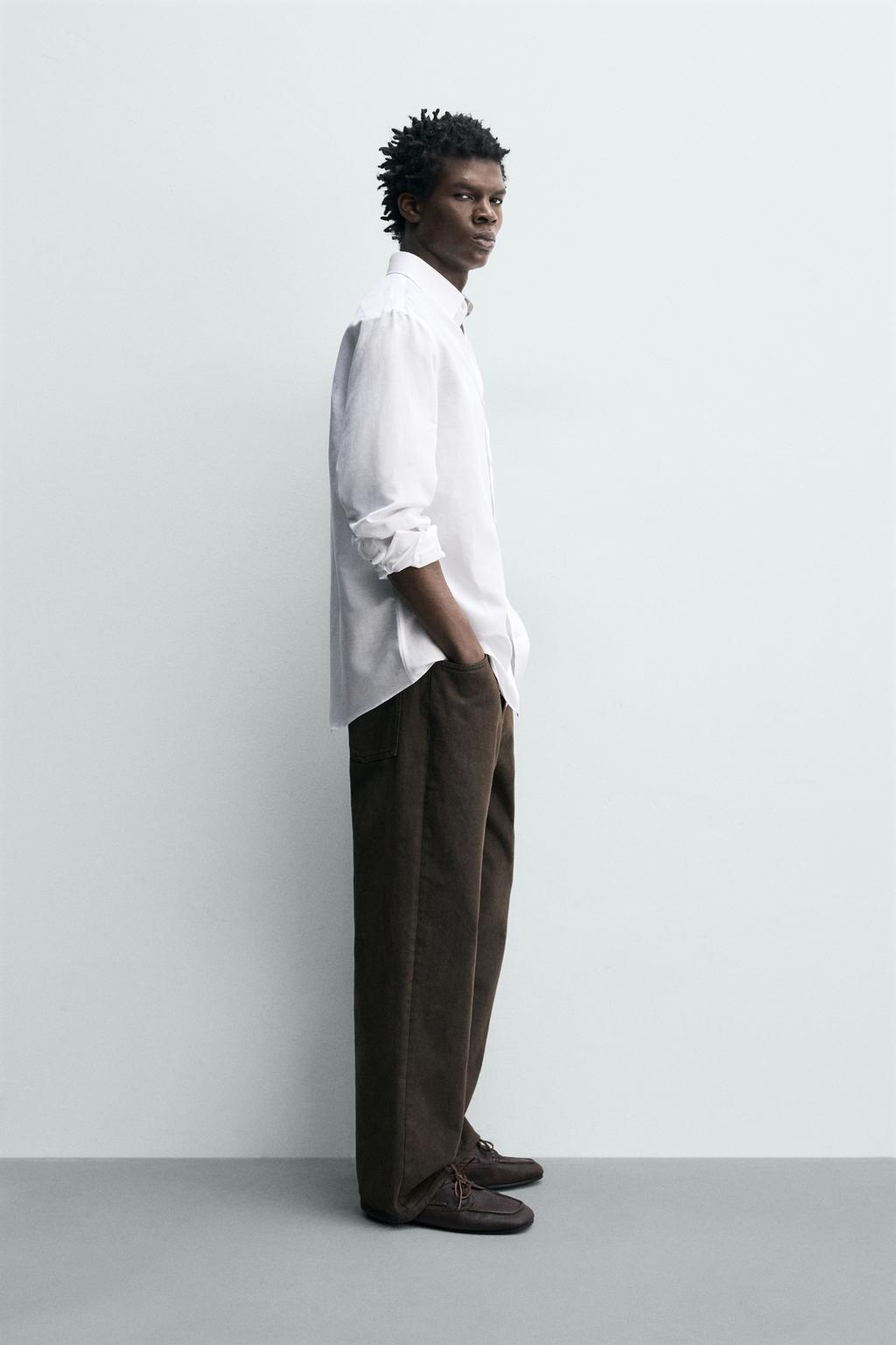 РУБАШКА REGULAR FIT ИЗ ХЛОПКА И ЛЬНА