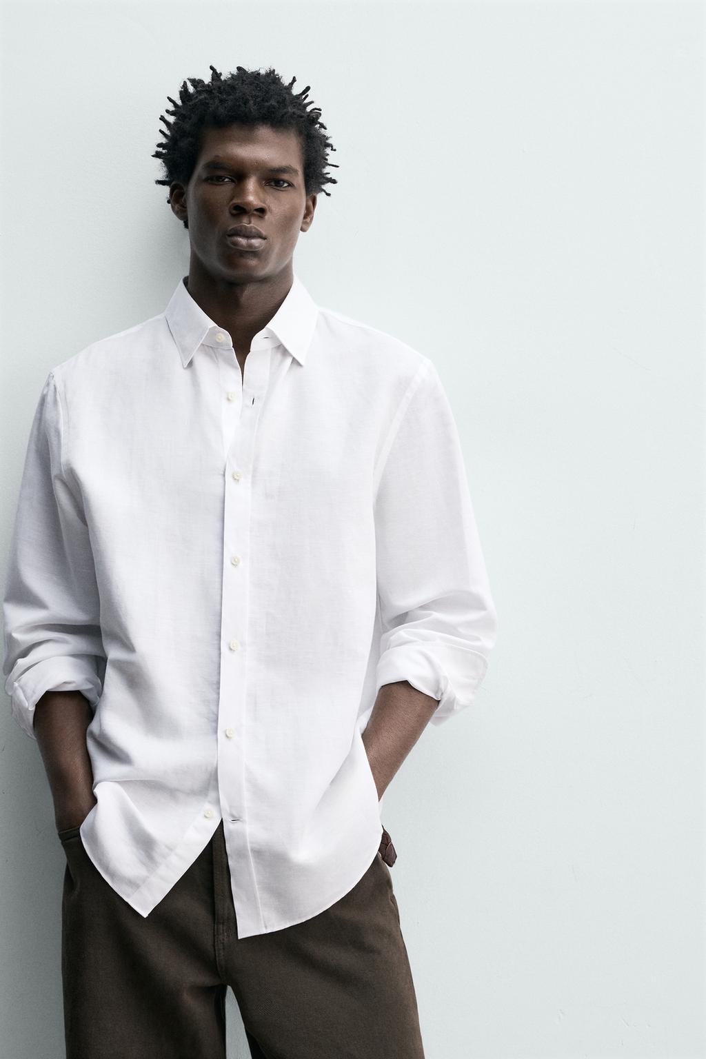 РУБАШКА REGULAR FIT ИЗ ХЛОПКА И ЛЬНА