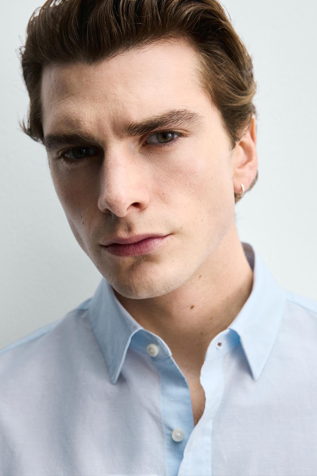 РУБАШКА REGULAR FIT ИЗ ХЛОПКА И ЛЬНА