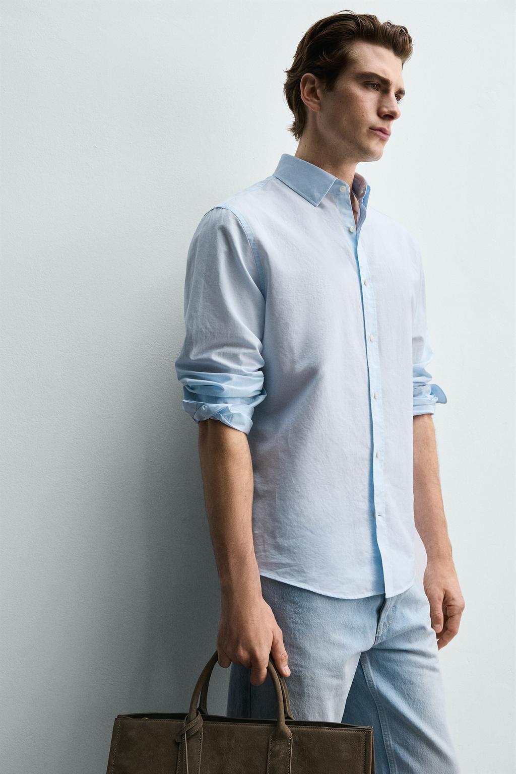 РУБАШКА REGULAR FIT ИЗ ХЛОПКА И ЛЬНА