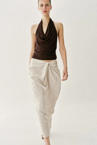 Юбка миди с драпировкой- Заказать в России