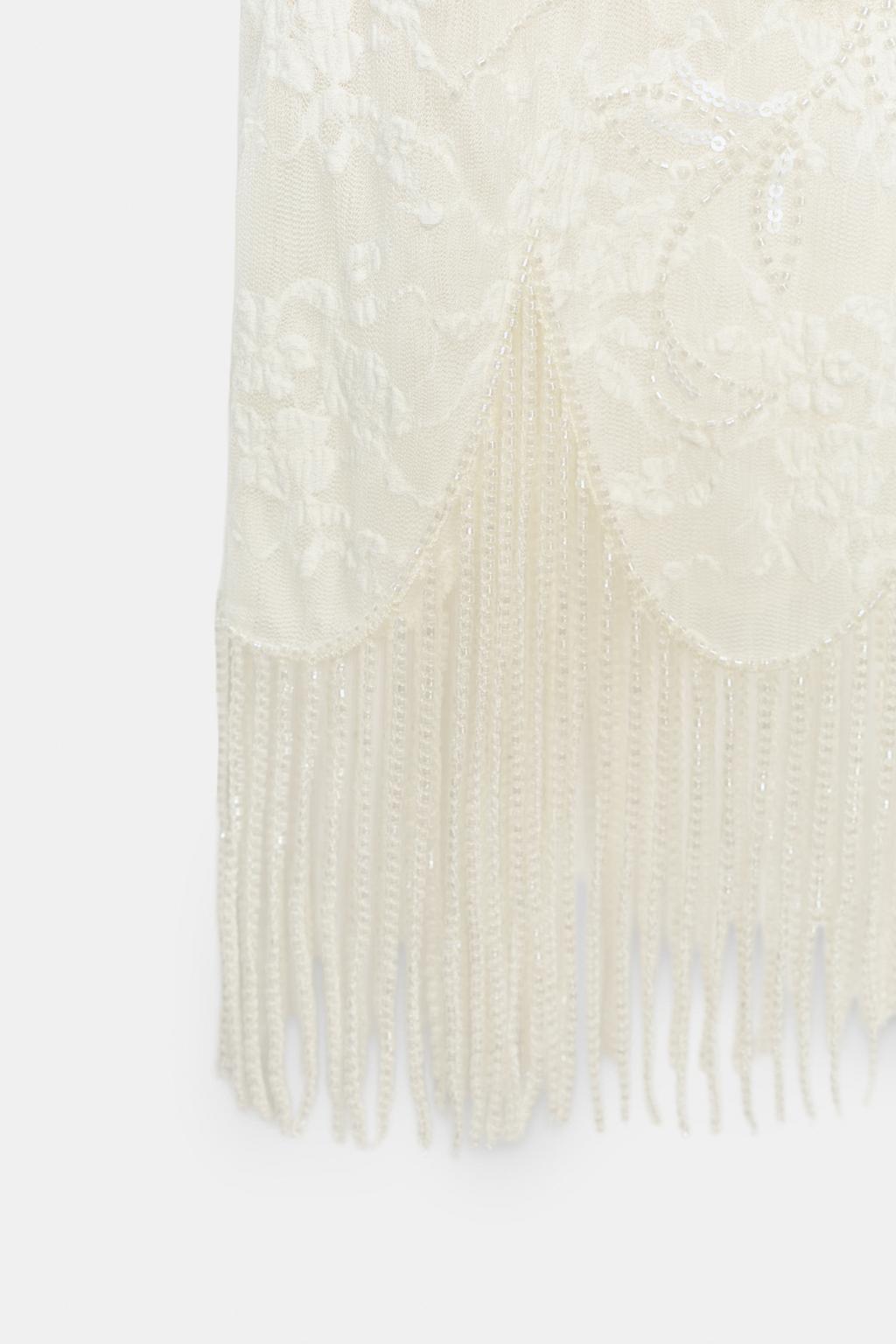 ЮБКА С КРУЖЕВОМ, БУСИНАМИ И БАХРОМОЙ