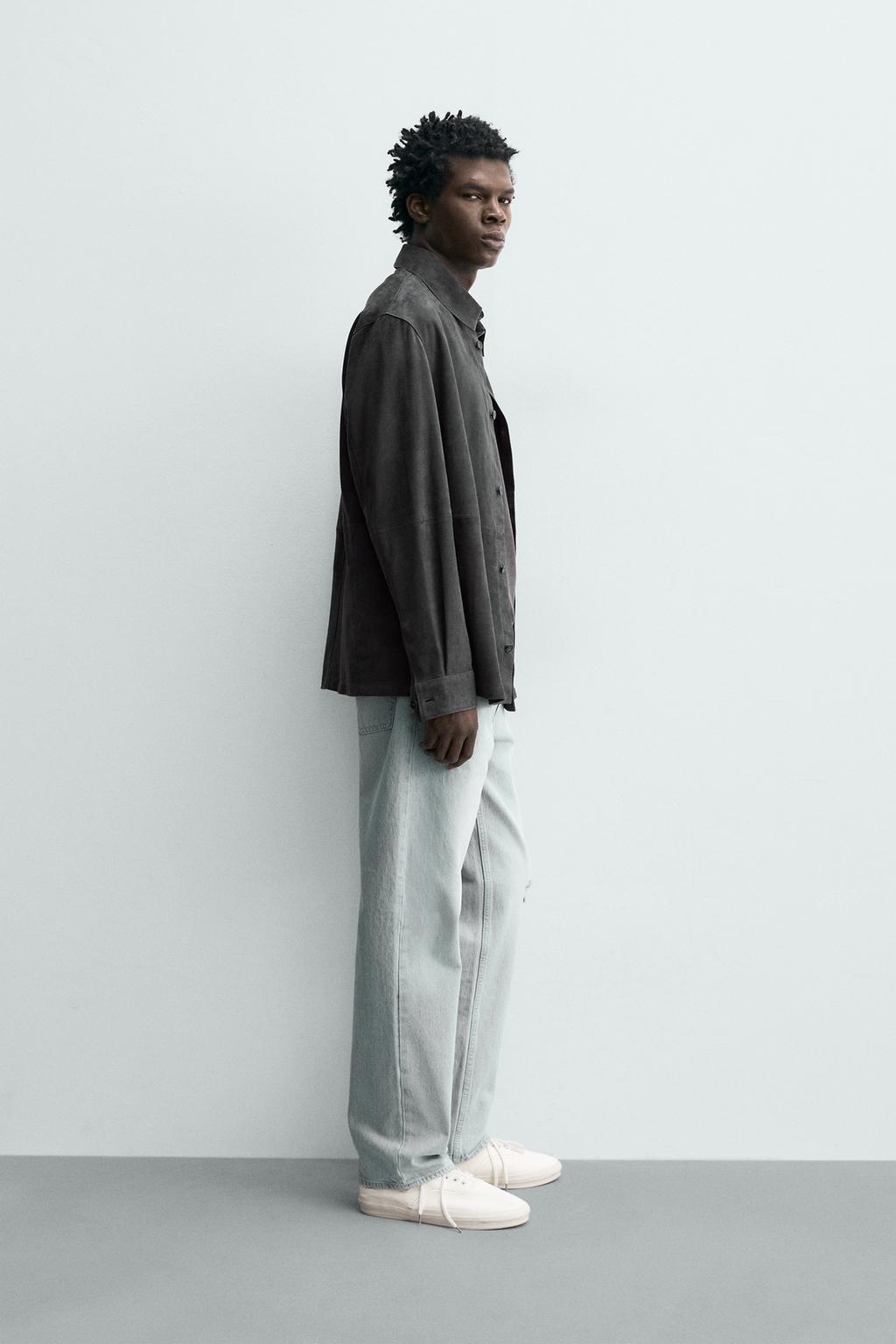 КУРТКА-РУБАШКА ИЗ ЗАМШИ КЛАССИЧЕСКОГО КРОЯ