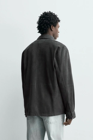 Куртка-рубашка из замши классического кроя- Заказать в России