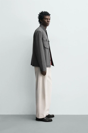 Куртка-рубашка из хлопка с карманами- Заказать в России