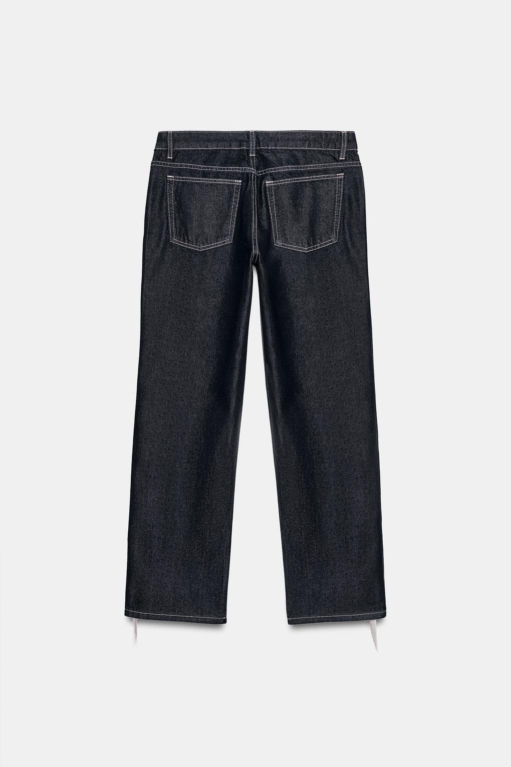 ДЖИНСЫ TRF STRAIGHT С НИЗКОЙ ПОСАДКОЙ И БАХРОМОЙ