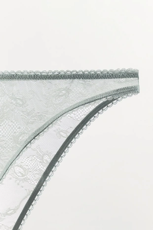 Трусы из сетчатой ткани с кружевом- Заказать в России
