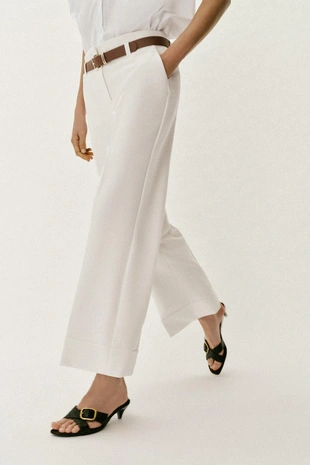 Брюки с отворотами и ремнем- Заказать в России