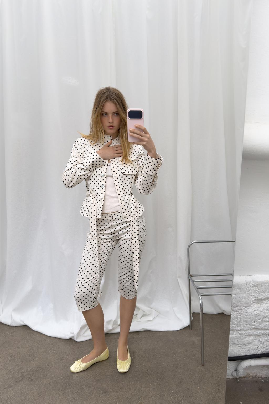 БРЮКИ КАПРИ В ГОРОШЕК