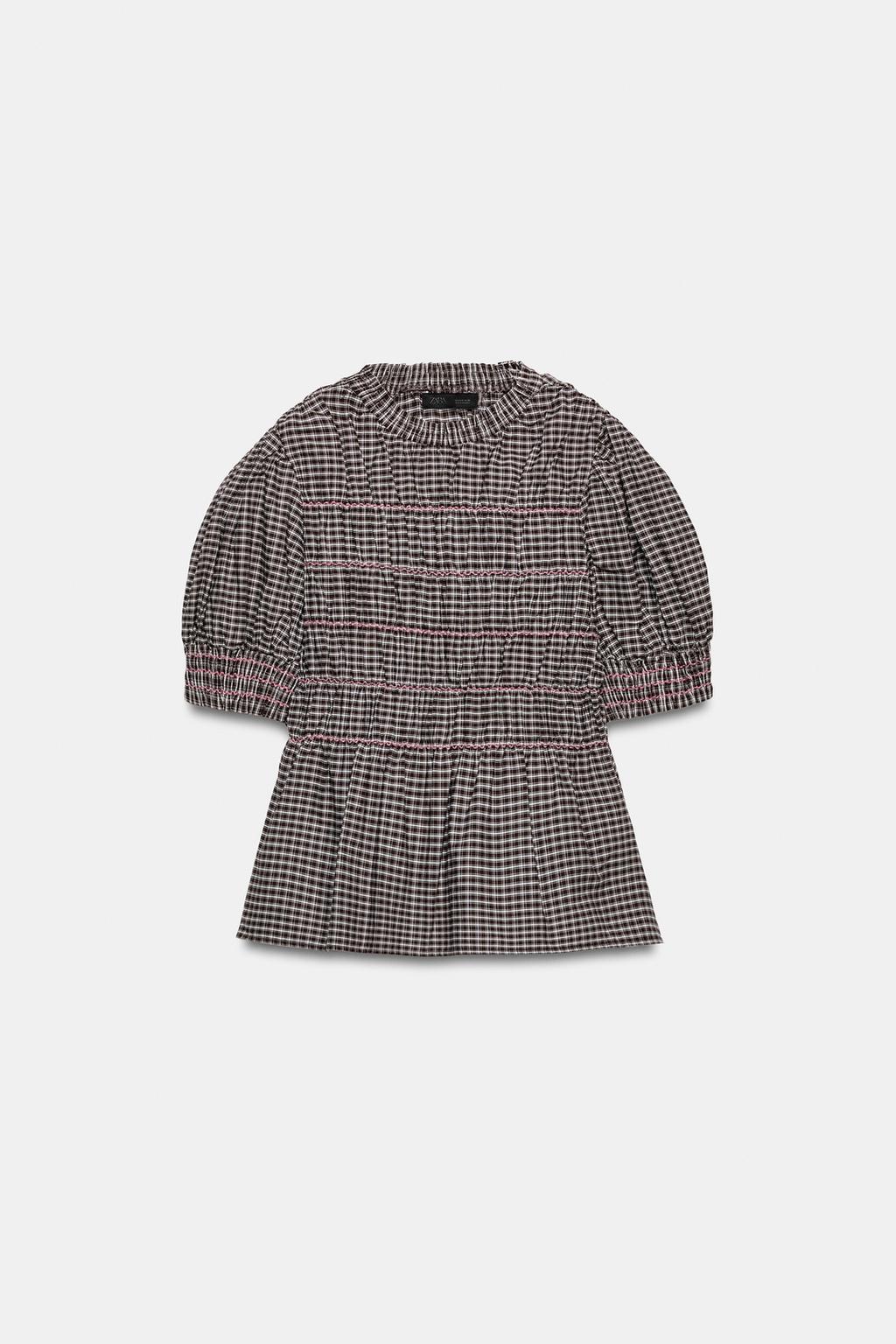 РУБАШКА В КЛЕТКУ СО СТРУКТУРОЙ «СОТЫ»