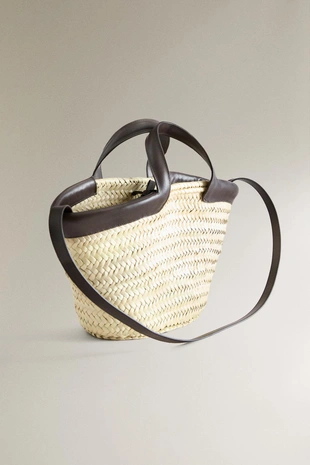 Мини сумка-тоут с деталями из кожи- Заказать в России