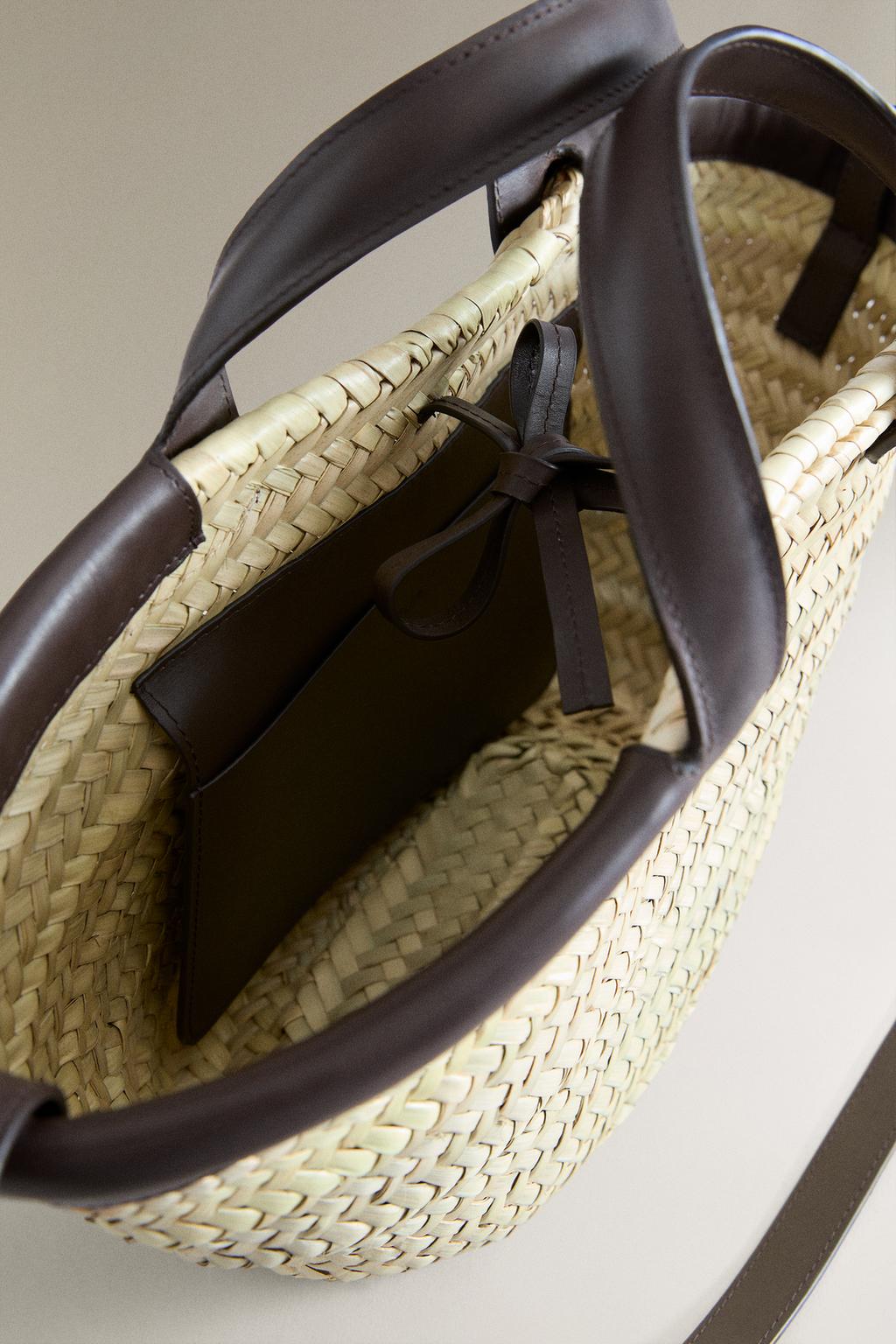 Мини сумка-тоут с деталями из кожи