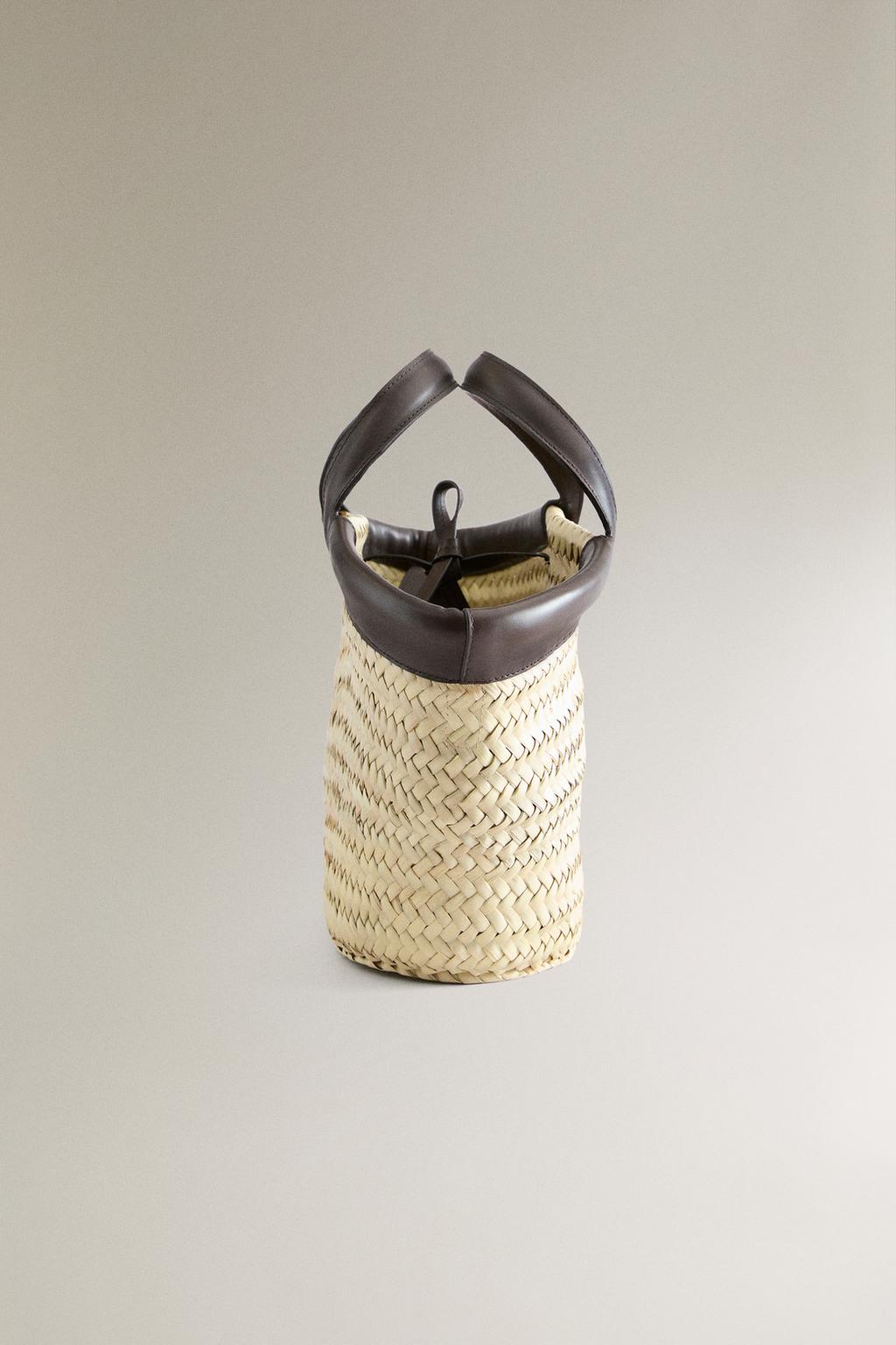 Мини сумка-тоут с деталями из кожи