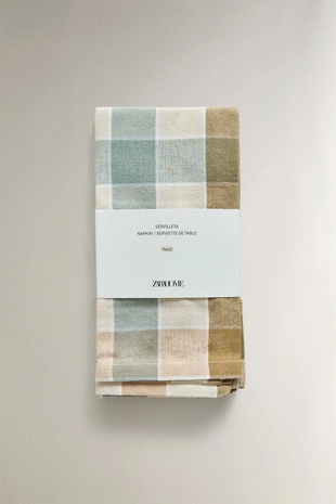 Набор салфеток с клетчатым узором из окрашенной нити (набор из 2)- Заказать в России