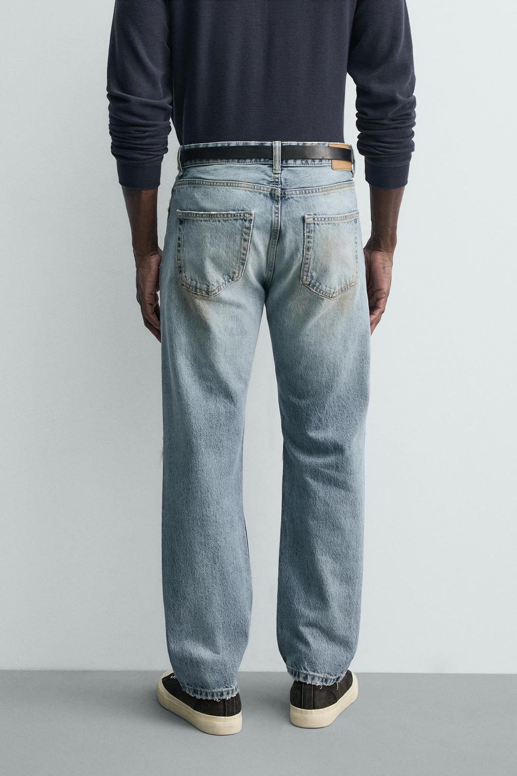 ДЖИНСЫ REGULAR FIT ВИНТАЖ С РАЗРЕЗАМИ