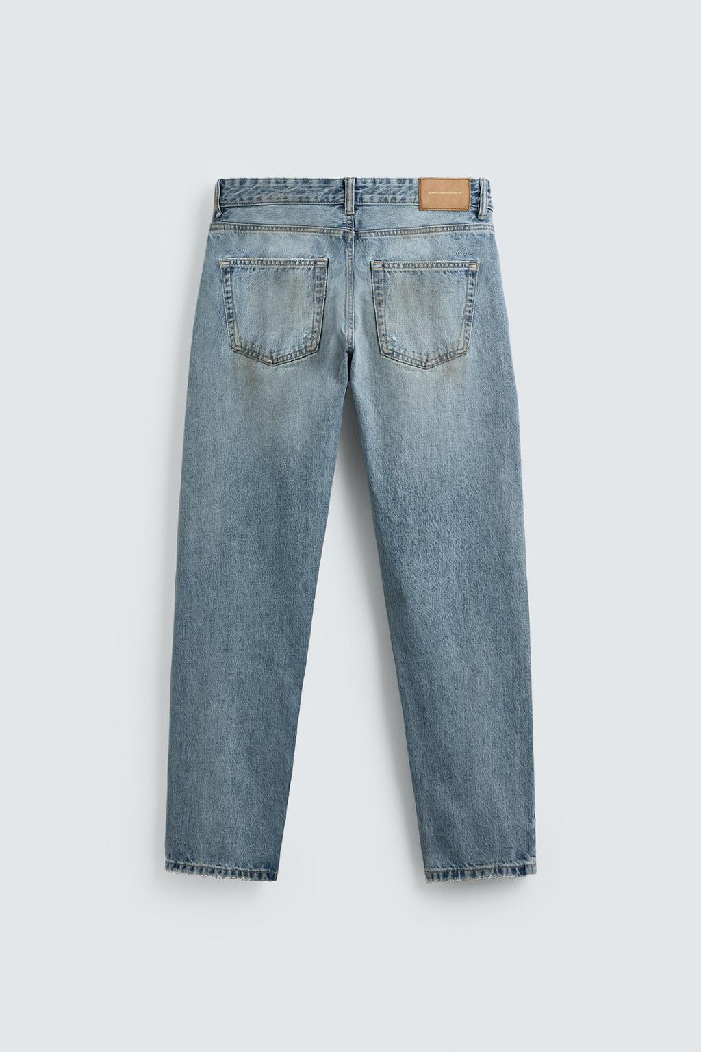 ДЖИНСЫ REGULAR FIT ВИНТАЖ С РАЗРЕЗАМИ