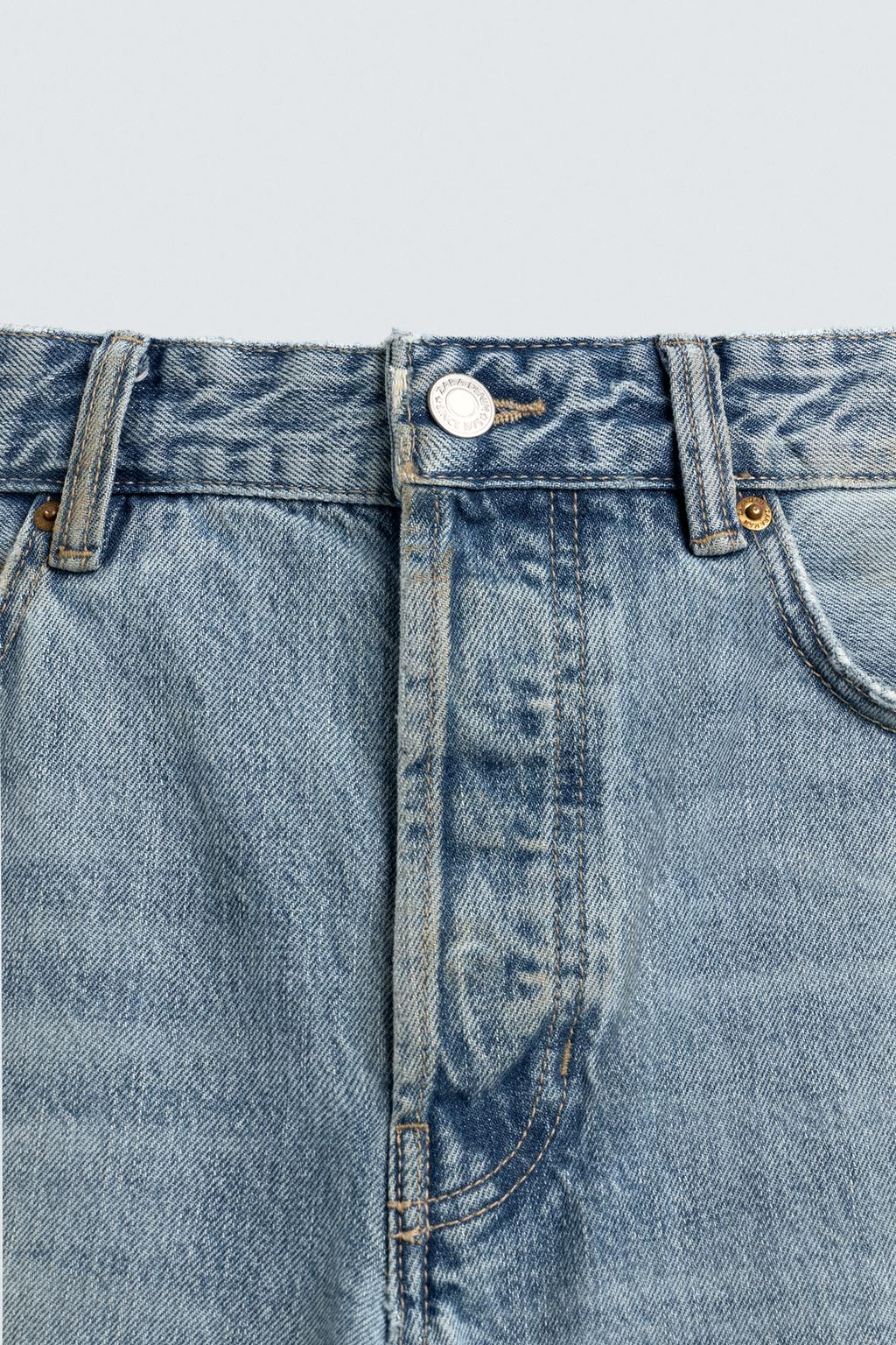 ДЖИНСЫ REGULAR FIT ВИНТАЖ С РАЗРЕЗАМИ