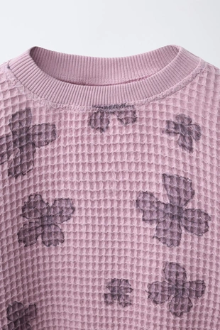 Вафельная толстовка с цветочным принтом- Заказать в России