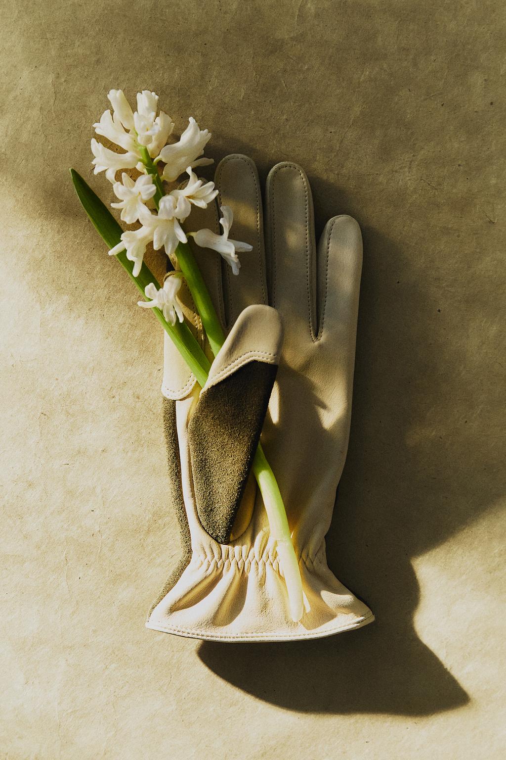 Кожаные садовые перчатки