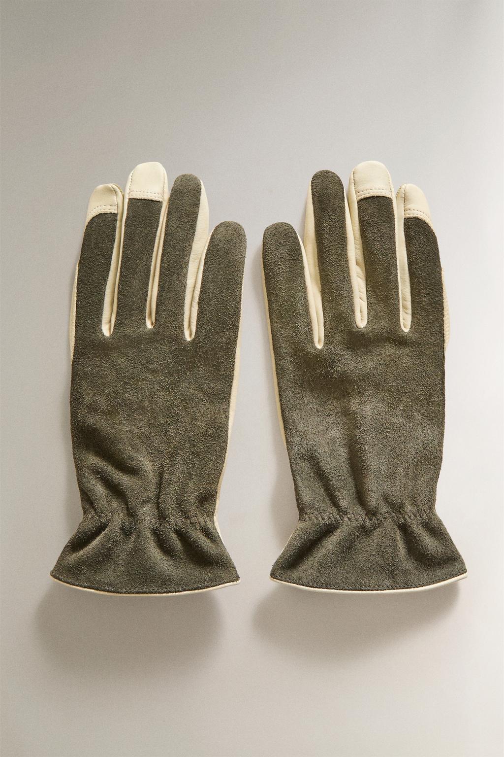 Кожаные садовые перчатки