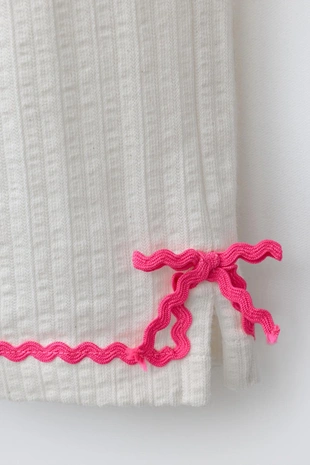 Брюки-кюлоты из рельефной ткани с контрастными волнами- Заказать в России